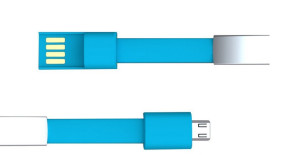 Micro USB кабел модел гривна син